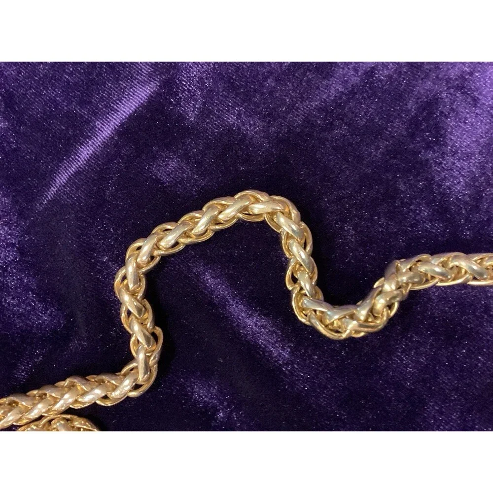 Vtg Gold Metal Braided Rope Gold Tone Coin Belt One Sz Adjustable Retro
